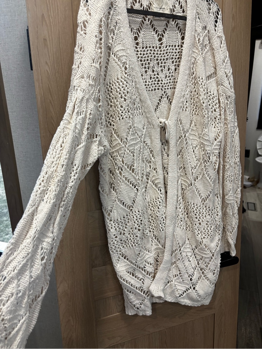 Lucky Brand Crochet Long Cardigan Top Size XL